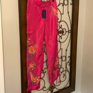 Ralph Lauren silk printed cargo pants